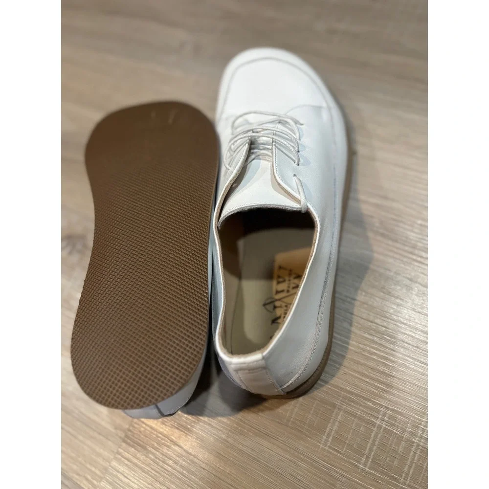 Nebula Walking White Leather Lace Up Oxfords Wide Toe Box Womens 10.5